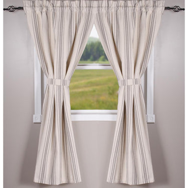 Grain Sack Stripe Cream Pewter 63